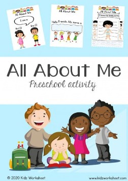 “All about me” Printable colorful activity worksheet for Pre-schoolers and kindergarten