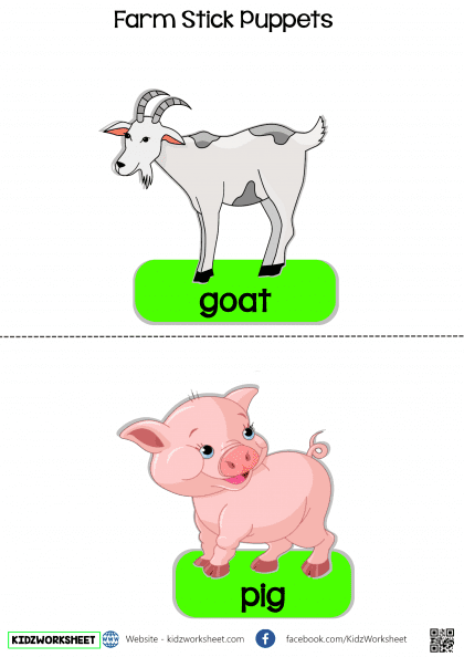 Farm animal Stick Puppets Worksheet for online schooling Farm animal Stick Puppets Worksheet for online schooling