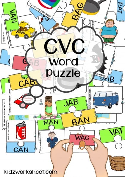 CVC Word Puzzle | Match CVC word with image